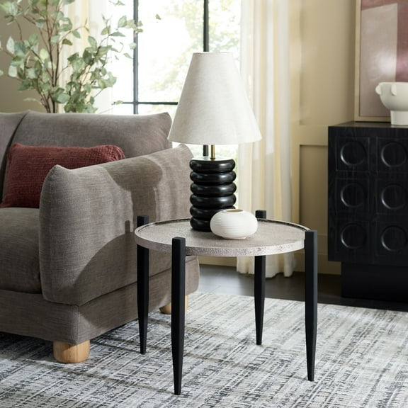 Safavieh Ringo Modern Iron Round End Table, Gray / Black