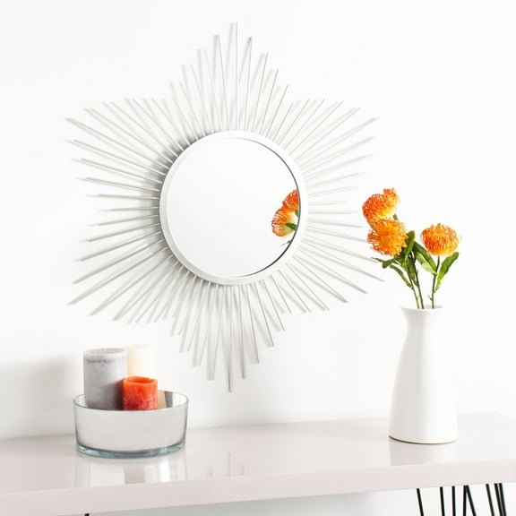 Safavieh River Lines Star Sunburst Round Mirror, Silver