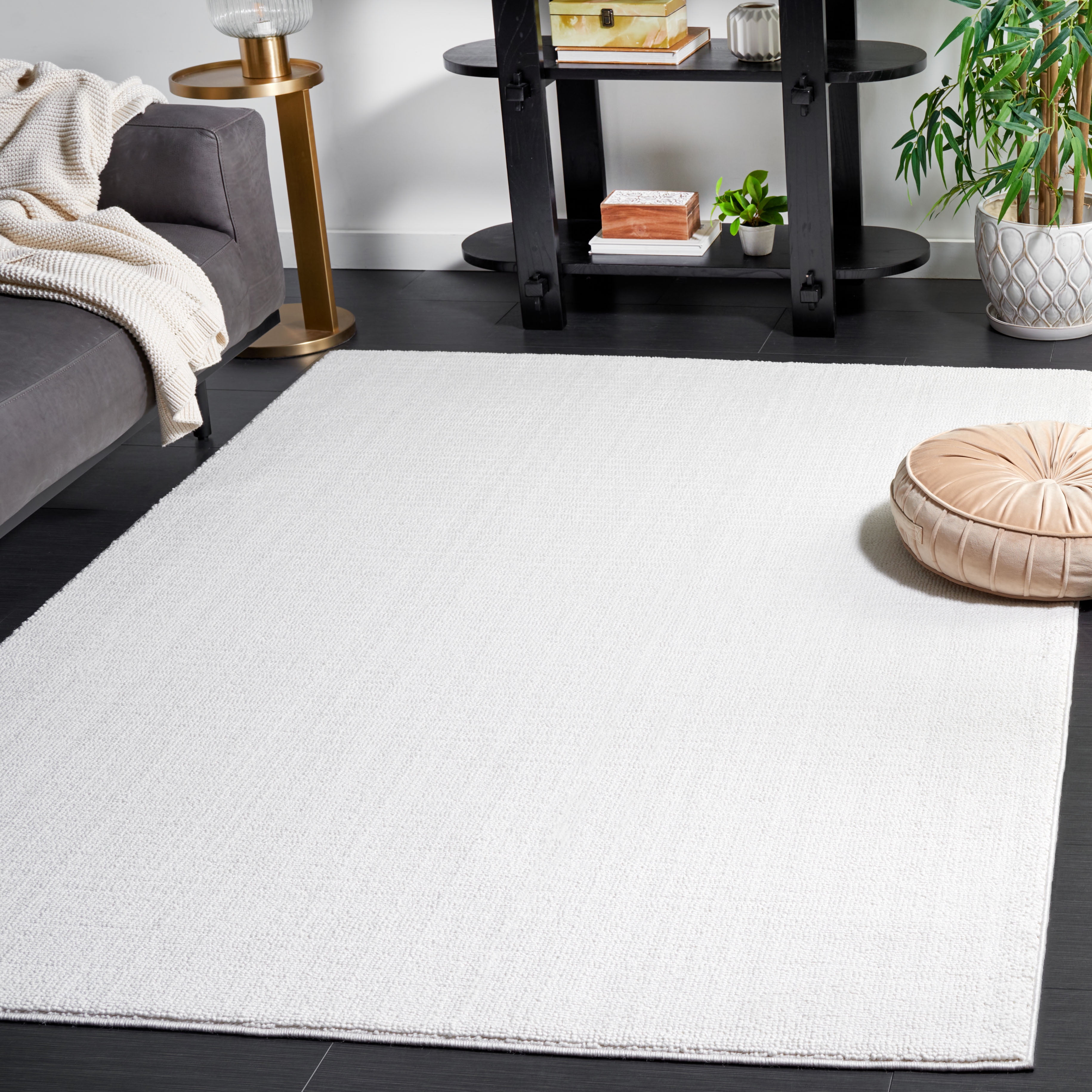 Safavieh River Randa Solid Polyester Area Rug, Ivory, 6' x 9'