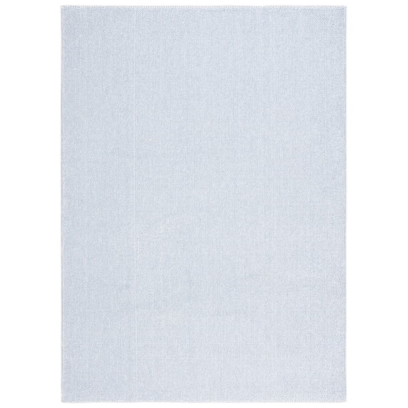 SAFAVIEH River Randa Solid Polyester Area Rug, Blue/Ivory, 4' x 6'