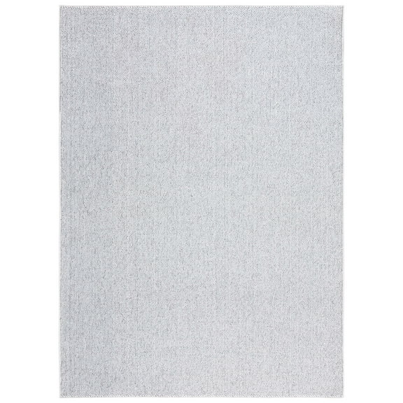 SAFAVIEH River Randa Solid Polyester Area Rug, Grey/Ivory, 4' x 6'
