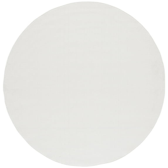 SAFAVIEH River Randa Solid Polyester Area Rug, Ivory, 6'7" x 6'7" Round