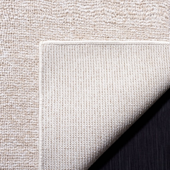 SAFAVIEH River Randa Solid Polyester Area Rug, Beige, 6'7" x 6'7" Square