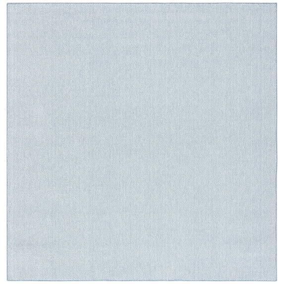 SAFAVIEH River Randa Solid Polyester Area Rug, Blue/Ivory, 6'7" x 6'7" Square