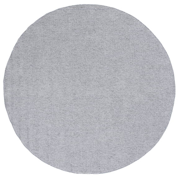 SAFAVIEH River Randa Solid Polyester Area Rug, Grey/Ivory, 6'7" x 6'7" Round