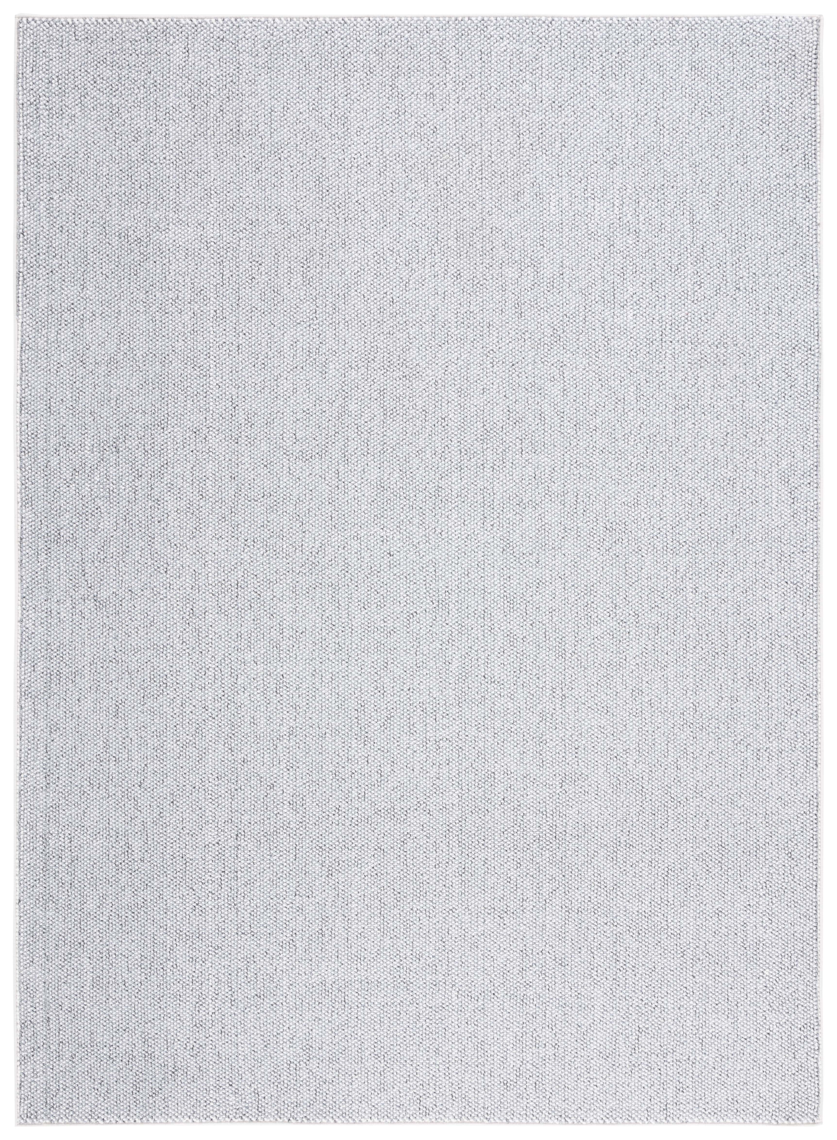 Grey and Ivory 8' x 10' Hand-Knotted Synthetic Area Rug