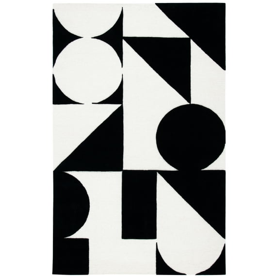 SAFAVIEH Rodeo Drive Eliza Abstract Area Rug, Ivory/Black, 6' x 9'
