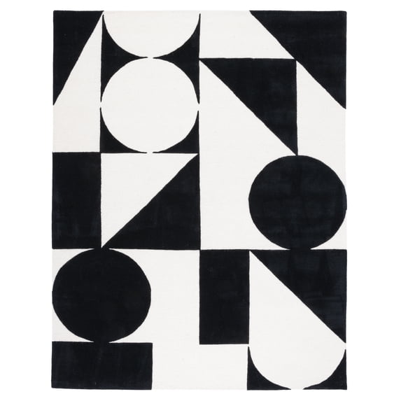 SAFAVIEH Rodeo Drive Eliza Abstract Area Rug, Ivory/Black, 9' x 12'