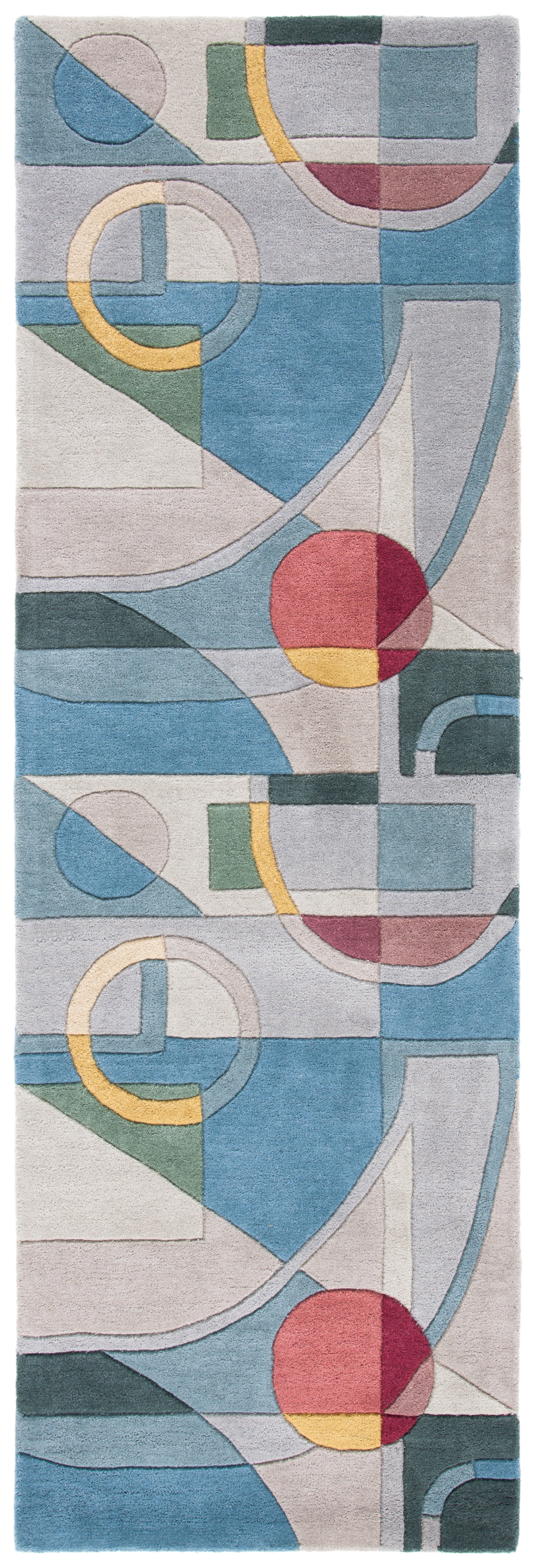 SAFAVIEH Rodeo Drive Clarissa Abstract Wool Runner Rug, Blue/Multi, 2'3" x 20'