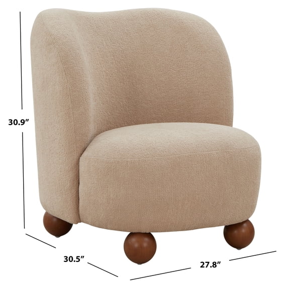 Safavieh Rodolfo Wood Accent Chair in Oatmeal / Natural