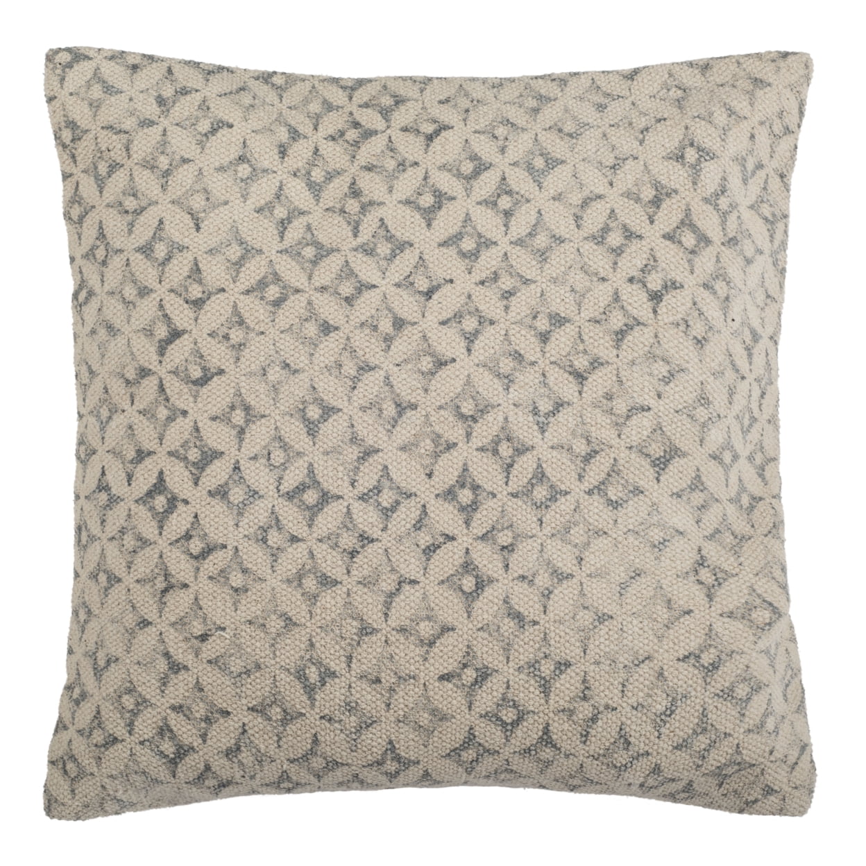Rolta Gray and Cream Cotton Geometric Throw Pillow Set
