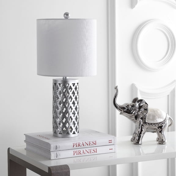 Safavieh Rorie Solid Geometric 21 in. H Table Lamp, Silver