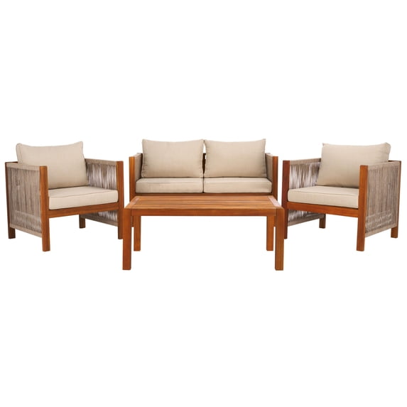 Safavieh Roya Polyester Living Set in Natural / Taupe