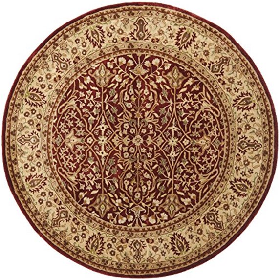 Traditional Rug - Persian Legend New Zealand Wool -Rust/Beige-Color:Rust/Beige,Design:Traditional,Shape:Round,Size:8'L x 8'W