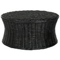 thumbnail image 1 of Safavieh Ruxton Wicker and Wooden Ottoman in Black, 1 of 4