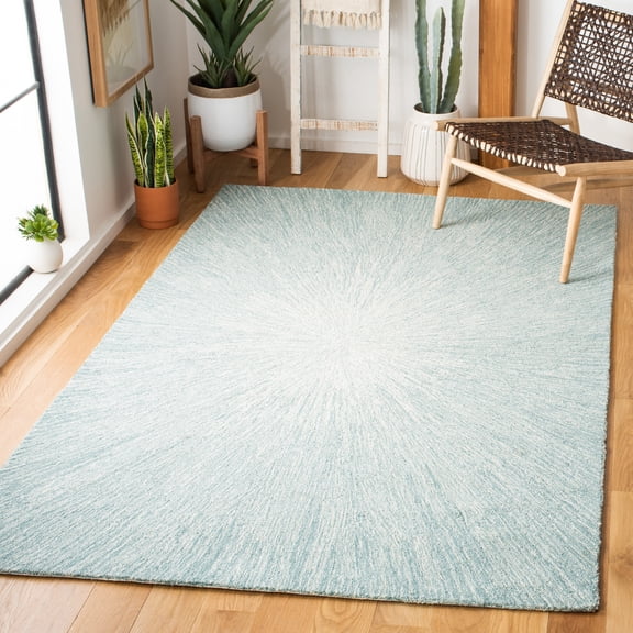 Safavieh Micro-Loop Carbrey Sunburst Area Rug, Aqua, 6' x 9'