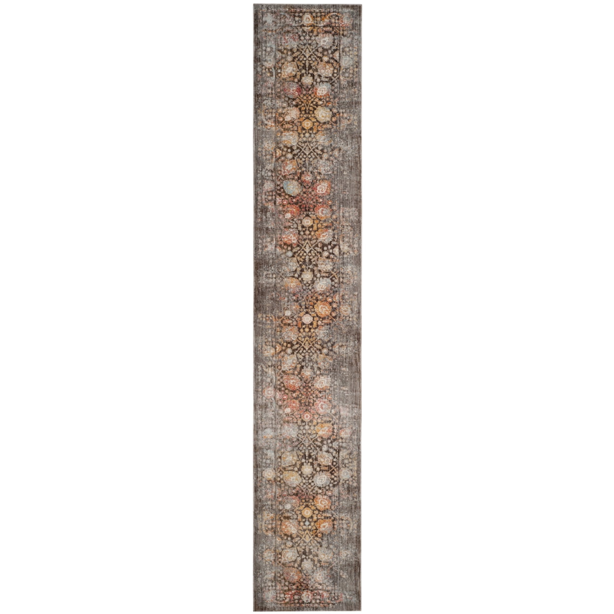 Vintage Persian Multicolor Synthetic Runner Rug