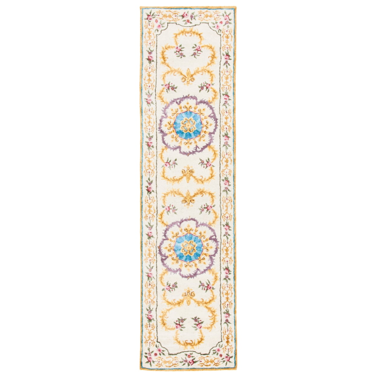 Chateau Elegance Off-White Hand-Tufted Wool Runner Rug - 2'6" x 10'