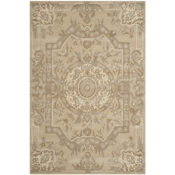 SAFAVIEH Savonnerie Laverne Bordered Area Rug, Sand, 6' x 9'