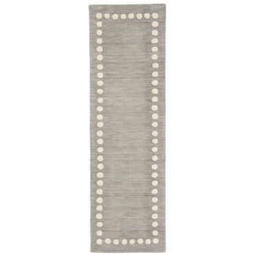 SAFAVIEH Kids Dotted Border Runner Rug, Grey, 2'6" x 6'