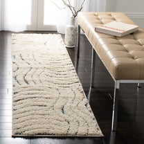 Safavieh Santorini Aliah Geometric Shag Runner Rug, Cream/Multi, 2' x 8'