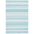 thumbnail image 1 of SAFAVIEH Striped Kilim Leo Striped Polyester Area Rug, Turquoise/Ivory, 8' x 10', 1 of 8