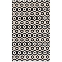 SAFAVIEH Studio Leather Mellony Geometric Area Rug, Black/Beige, 8' x 10'