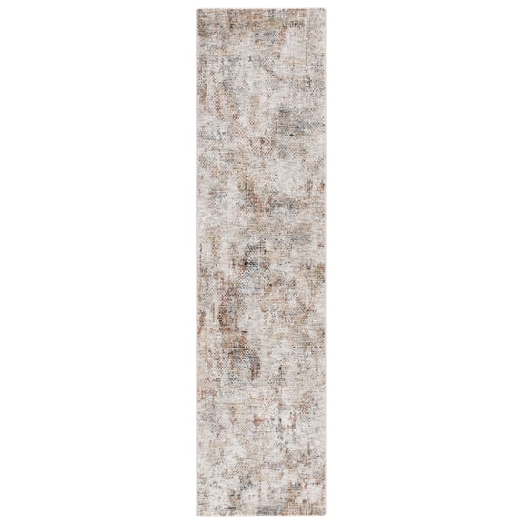 SAFAVIEH Silverado Orlando Abstract Polyester Runner Rug, Ivory/Gold, 2' x 8'