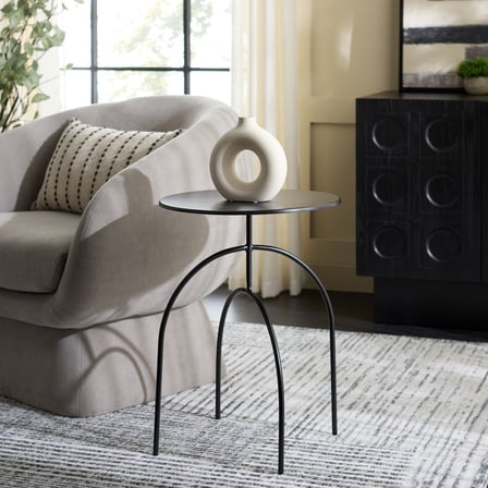 Safavieh Saburo Modern Iron Round End Table, Black