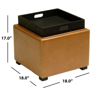 Safavieh  Saddle Square Storage Tray Ottoman