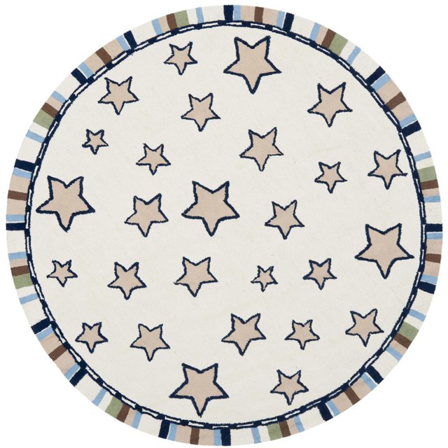 Safavieh Safavieh Kids 6' Round Handmade Cotton Rug in Ivory
