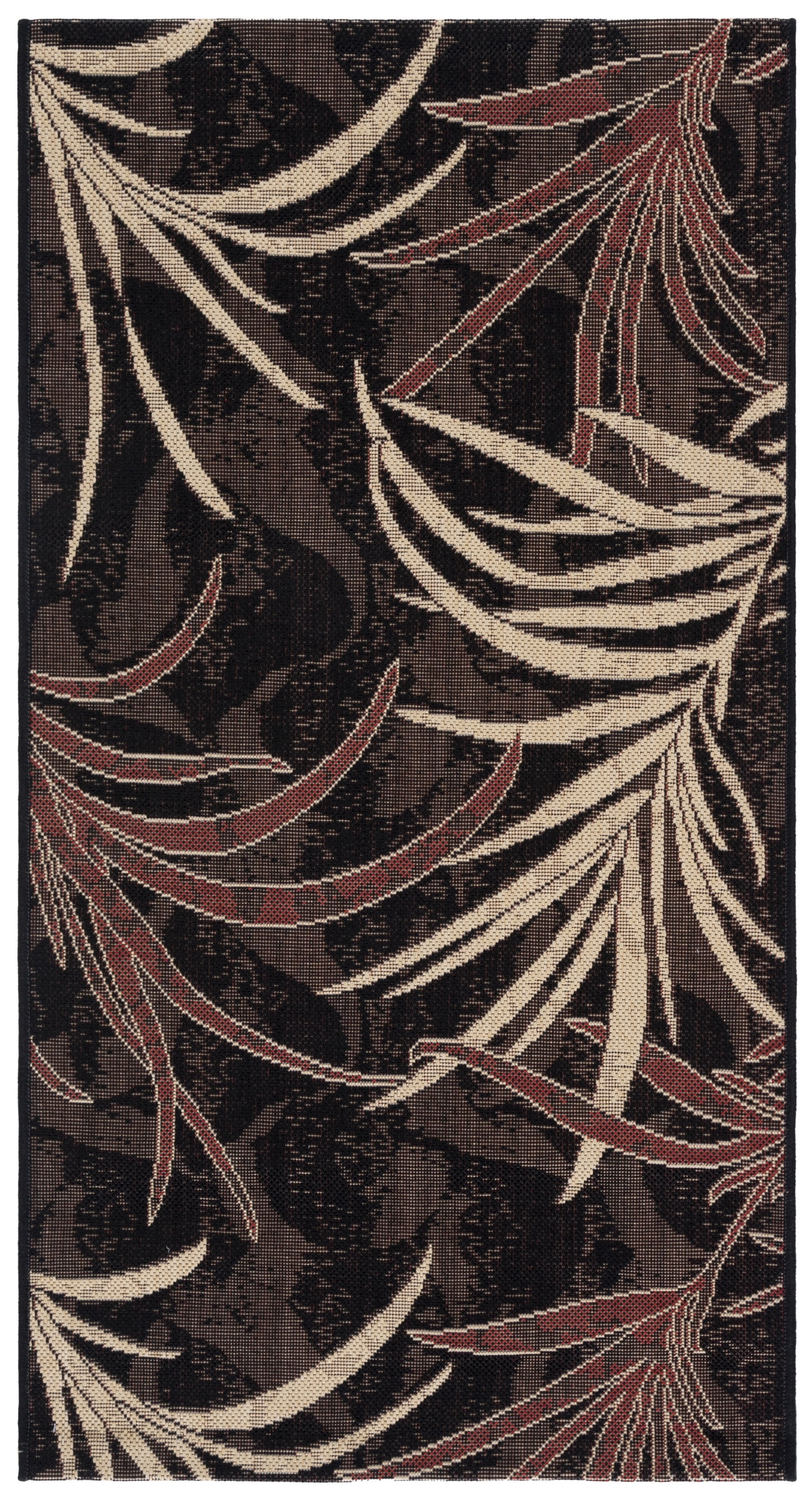 Safavieh Machine Woven Multicolor, Black Floral/Botanical Area Rugs, power loomed construction