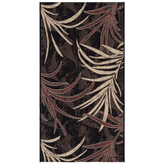Safavieh Machine Woven Multicolor, Black Floral/Botanical Area Rugs, power loomed construction