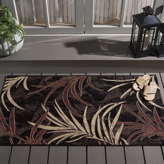 Safavieh Machine Woven Multicolor, Black Floral/Botanical Area Rugs, power loomed construction