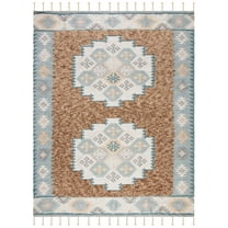 SAFAVIEH Saffron Beta Geometric Wool Area Rug, Taupe/Ivory, 8' x 10'