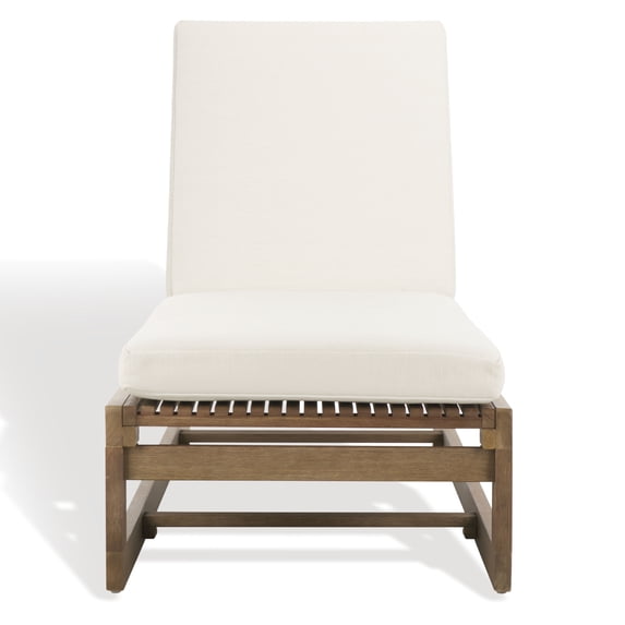 Safavieh Saint Wood Outdoor Lounge Chair, Natural/Beige