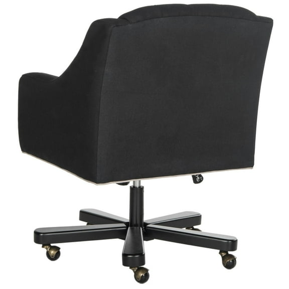 Safavieh  Salazar Adjustable Swivel Black/ Taupe Desk Chair - 25.4" x 26.8" x 35.2"