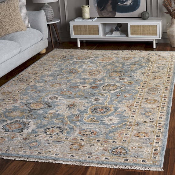 Safavieh Samarkand Rishika Oriental Area Rug, Light Blue/Sage, 6' x 9'