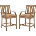 thumbnail image 1 of Safavieh Couture San Salvador Coastal Patio Counter Stools, Natural/Brown (Set of 2), 1 of 13