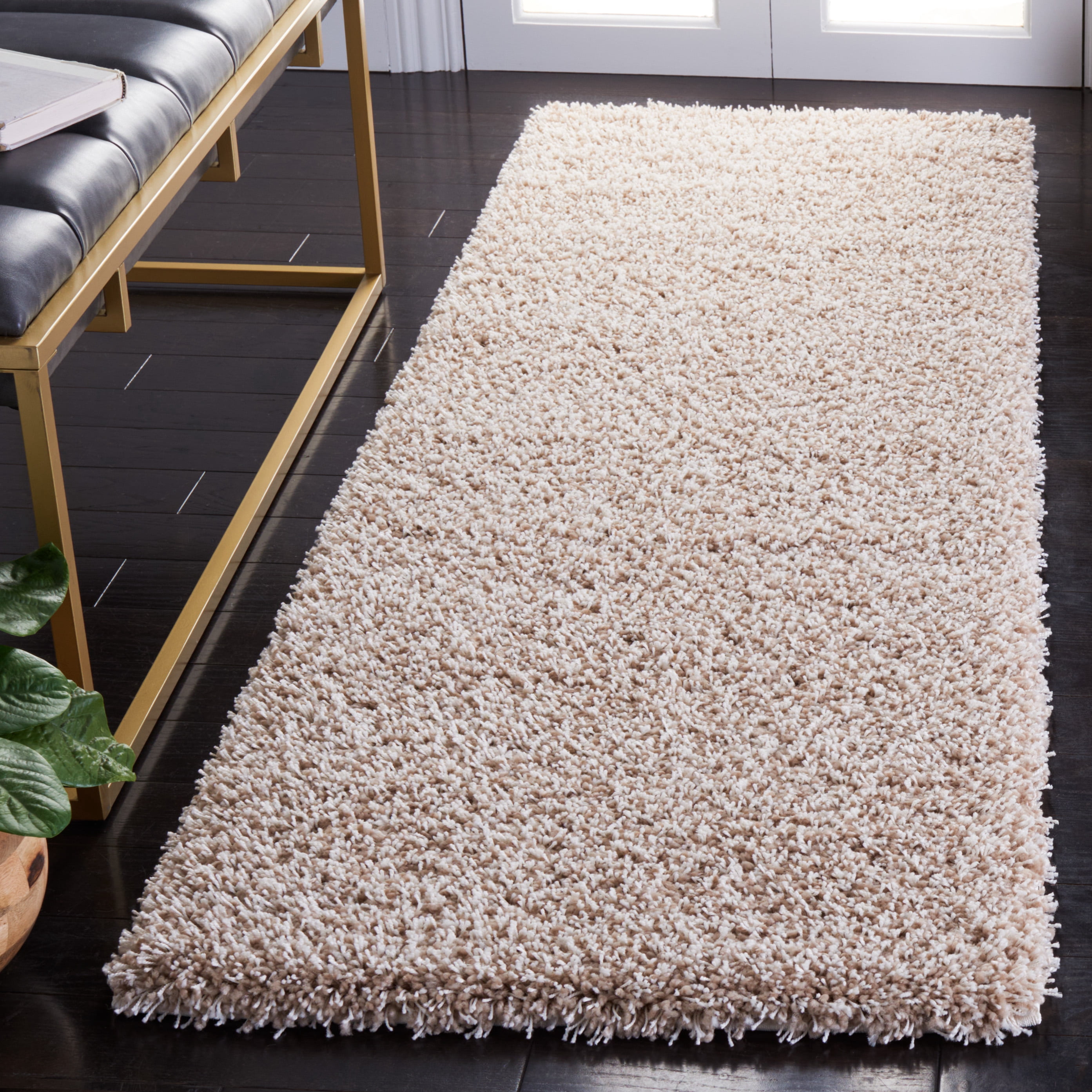 Safavieh Santa Monica Cali Solid Shag Runner Rug, Beige, 2'3" x 15'