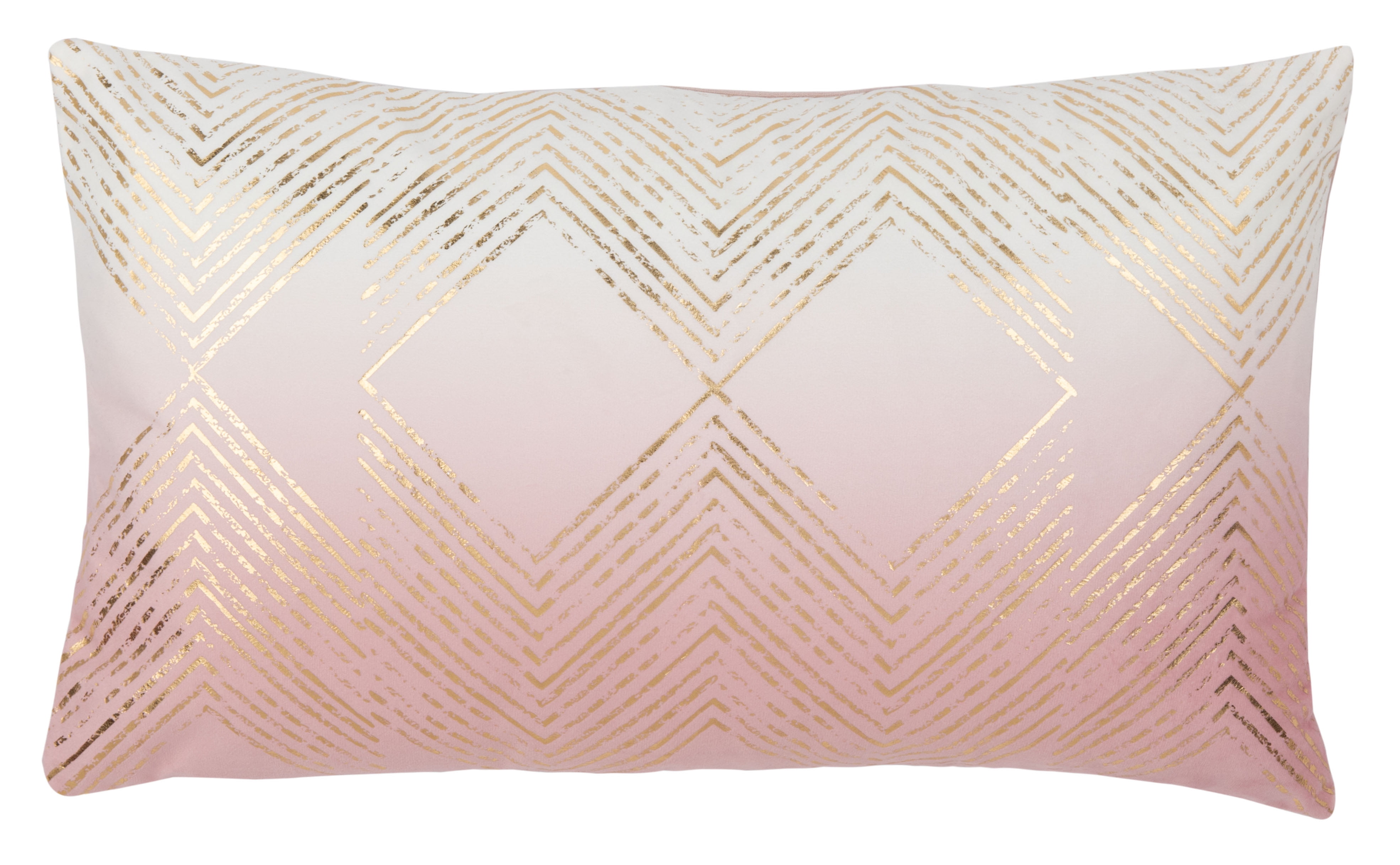Blush and Gold Geometric Rectangular Accent Pillow