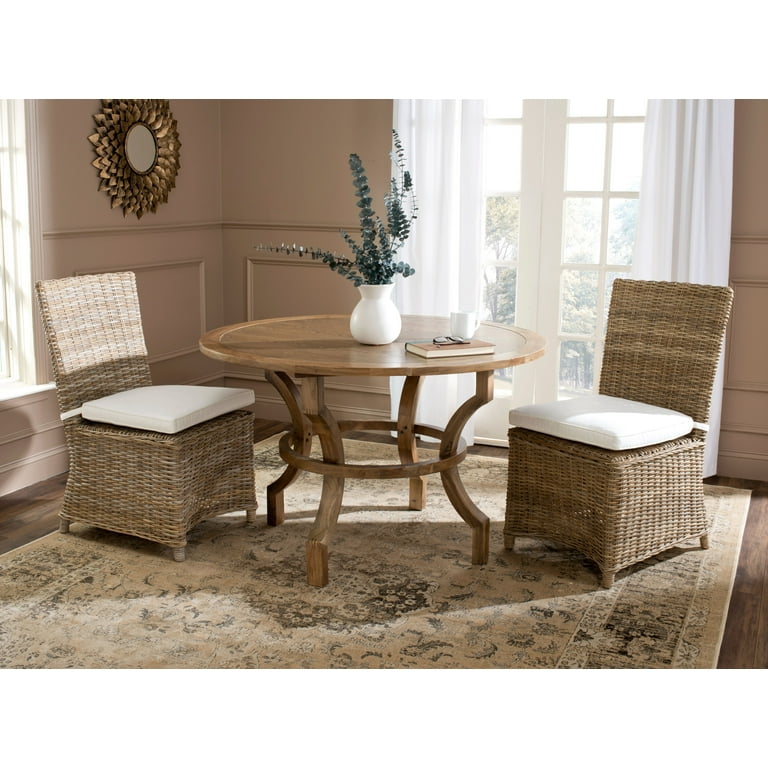 Safavieh Sebesi Nautical Rattan Side Chair with Cushion Set of 2 Walmart