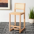 thumbnail image 1 of Safavieh Seika Bohemian Mid Back Wood and Rattan Stools, Natural, 1 of 5