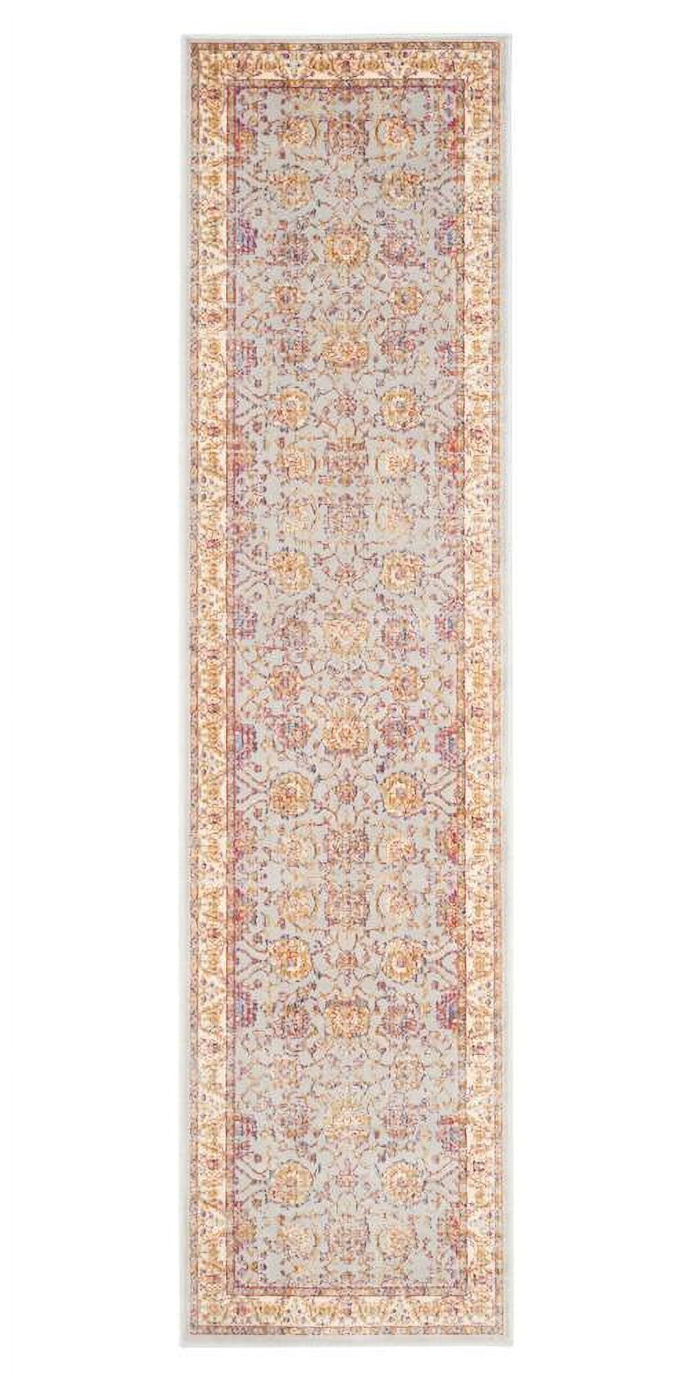 Sevilla Ivory and Silver Persian Motif Runner Rug