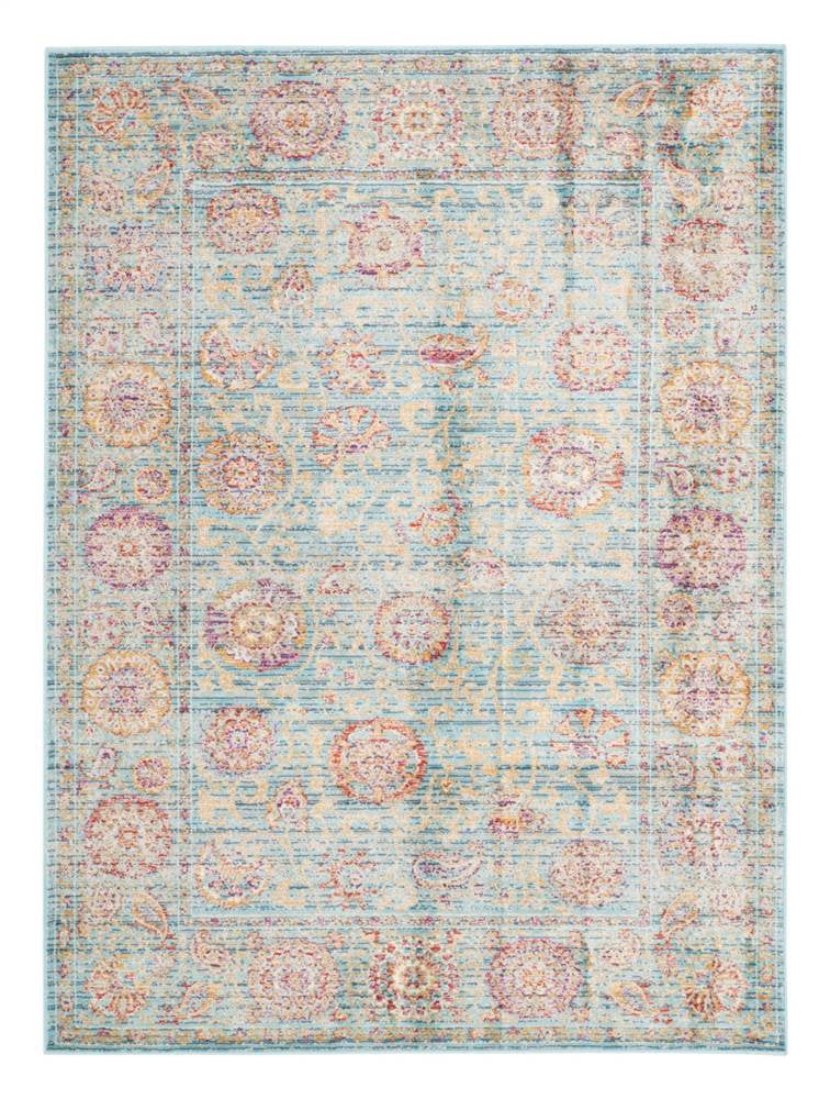 Light Blue Elegance Hand-Knotted Viscose Rectangular Area Rug