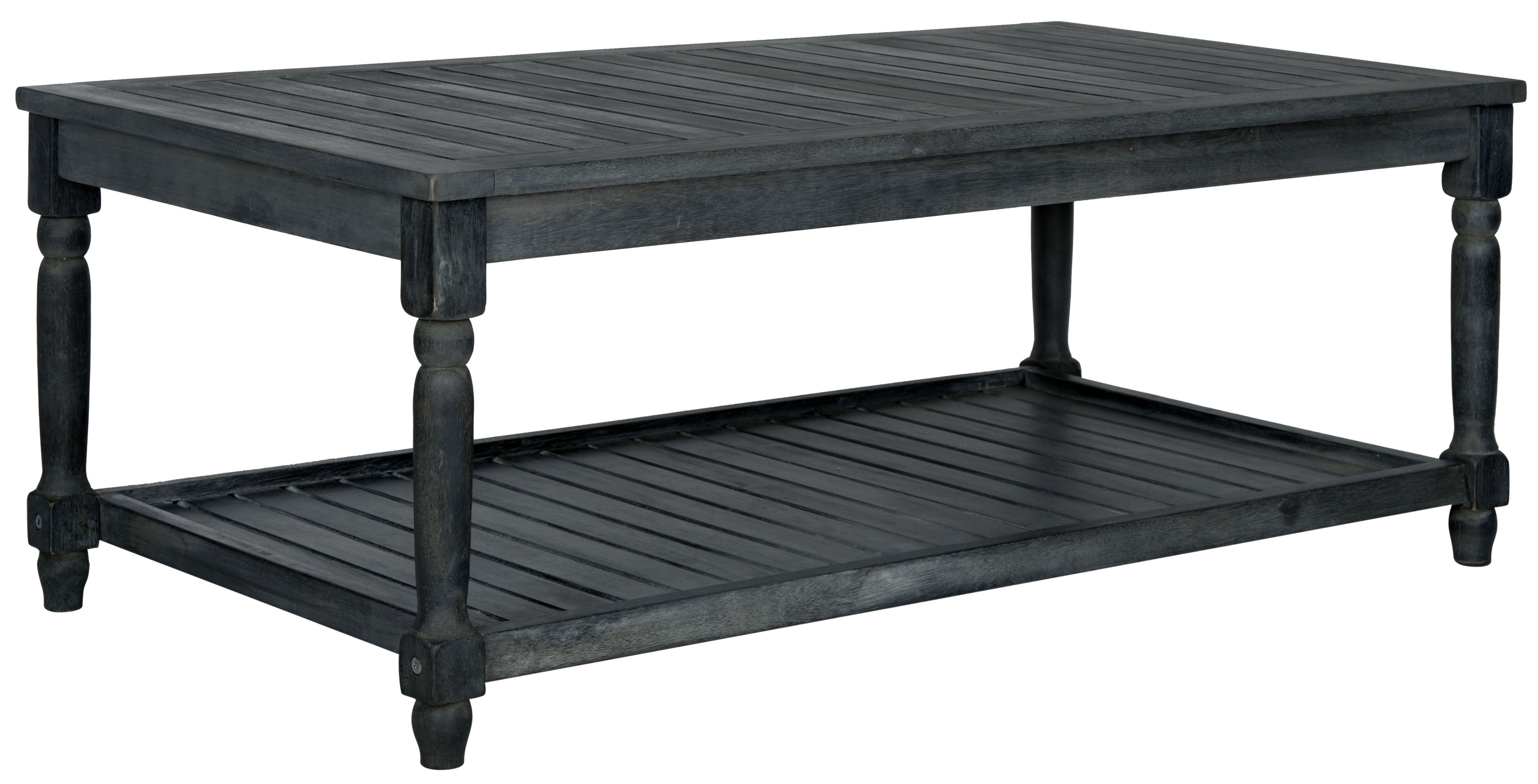 Oakley Transitional Acacia Wood Coffee Table in Dark Slate Grey