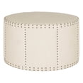 thumbnail image 1 of Safavieh Sherri Classic Round Cocktail Ottoman w/ Nail Heads, 1 of 3