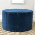 thumbnail image 1 of Safavieh Sherri Classic Round Cocktail Ottoman w/ Nail Heads, 1 of 4