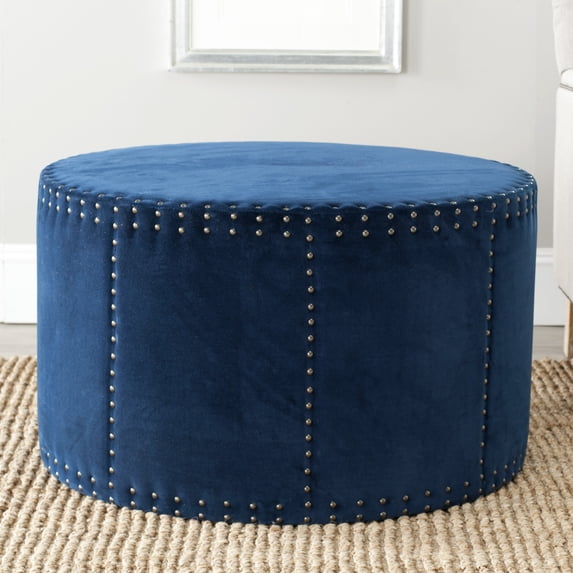Safavieh Sherri Classic Round Cocktail Ottoman w/ Nail Heads
