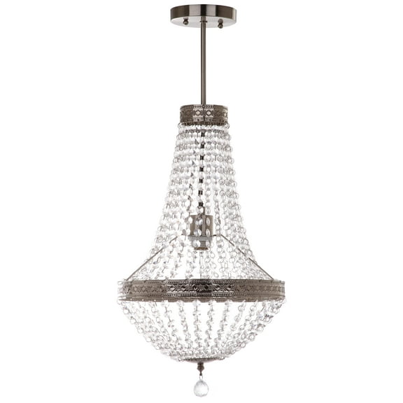 Safavieh Shirley 1 Light 11.75 In. Dia. Pendant, Nickel/Clear